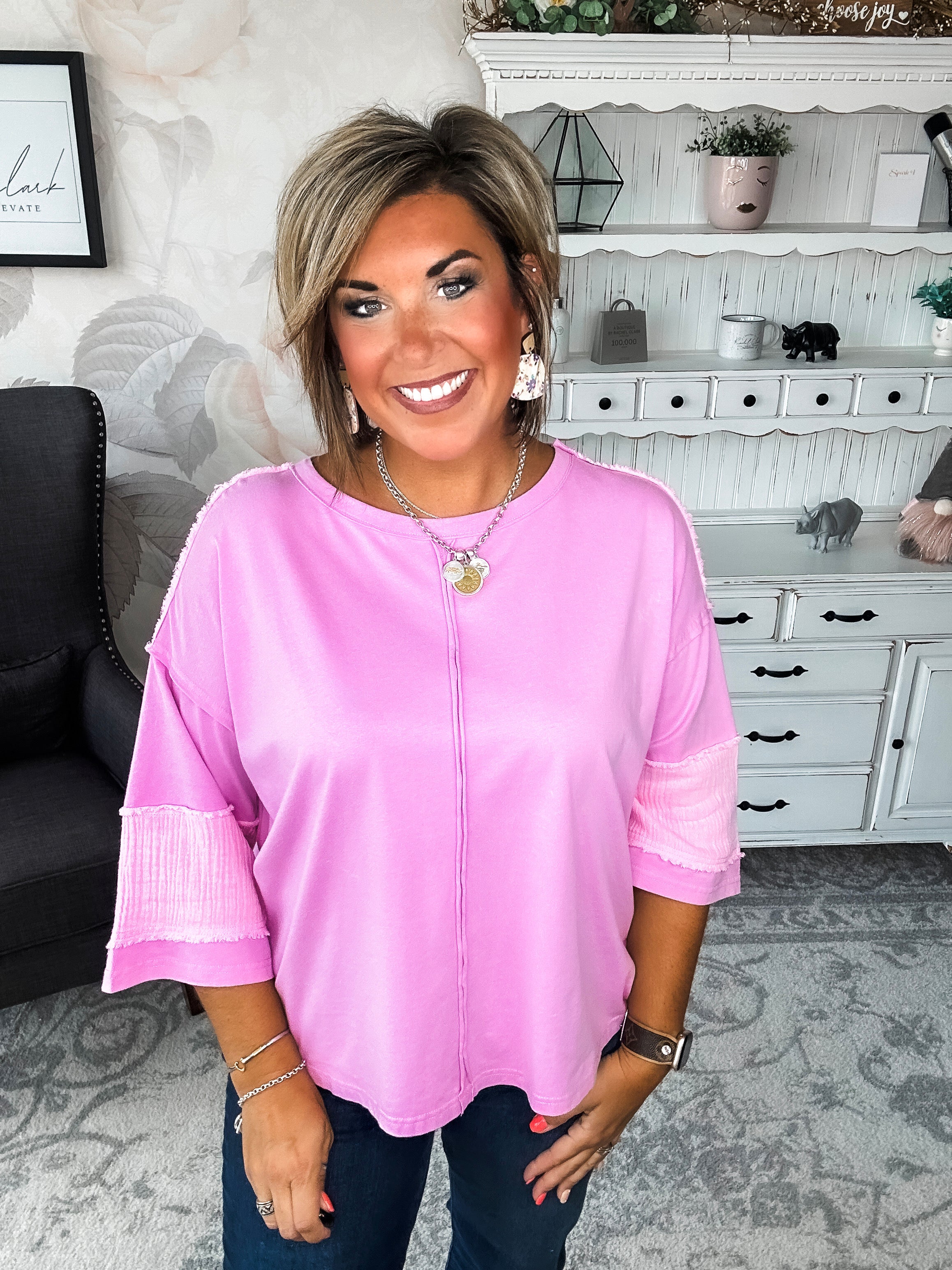 Anything To Help Tunic Top - Pink