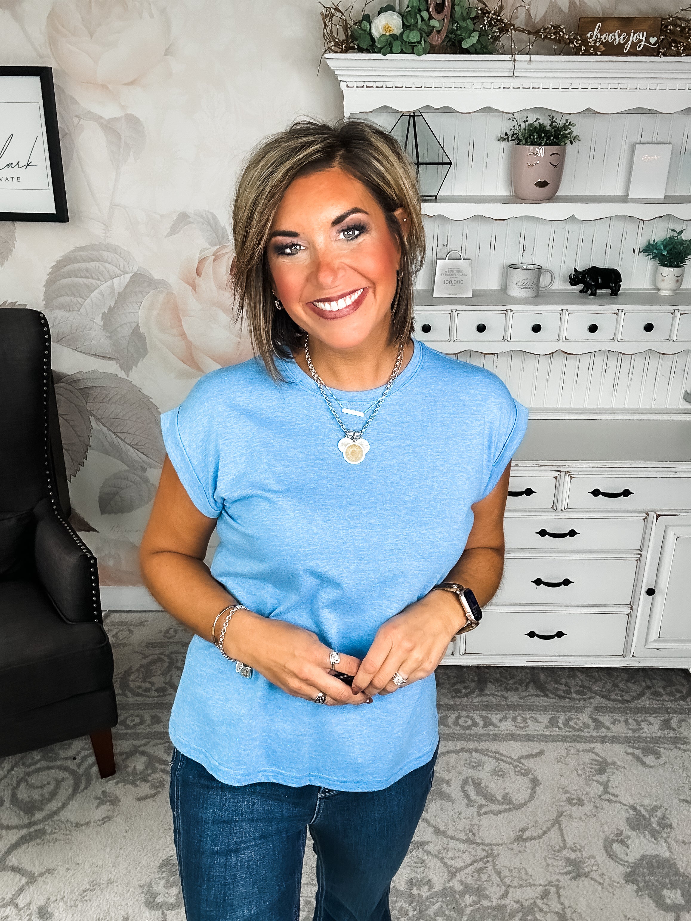 BLACK FRIDAY EXCLUSIVE - Up All Night Short Sleeve Tee - Ocean Blue