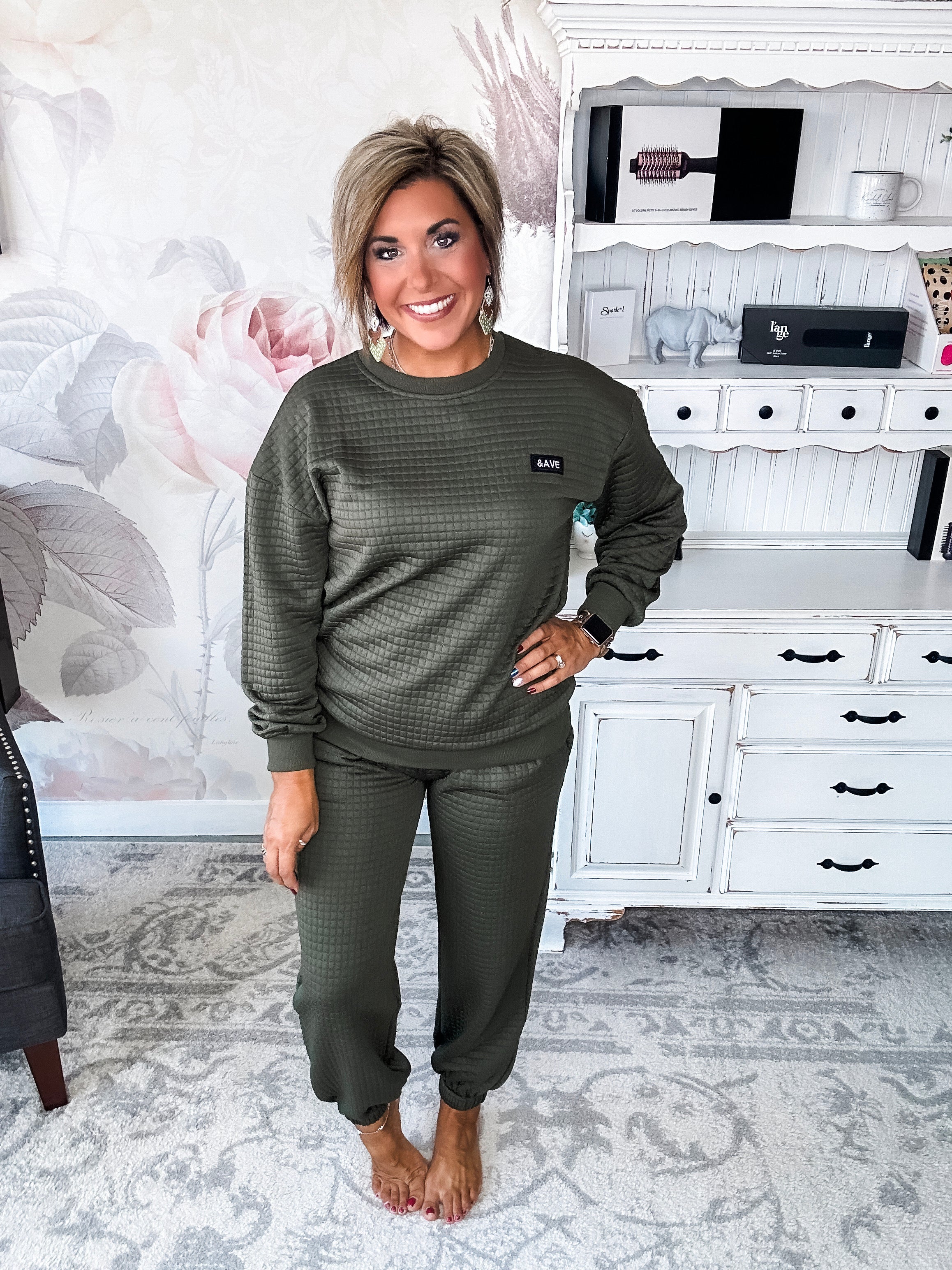 Ampersand Avenue Quilted Joggers - Olive