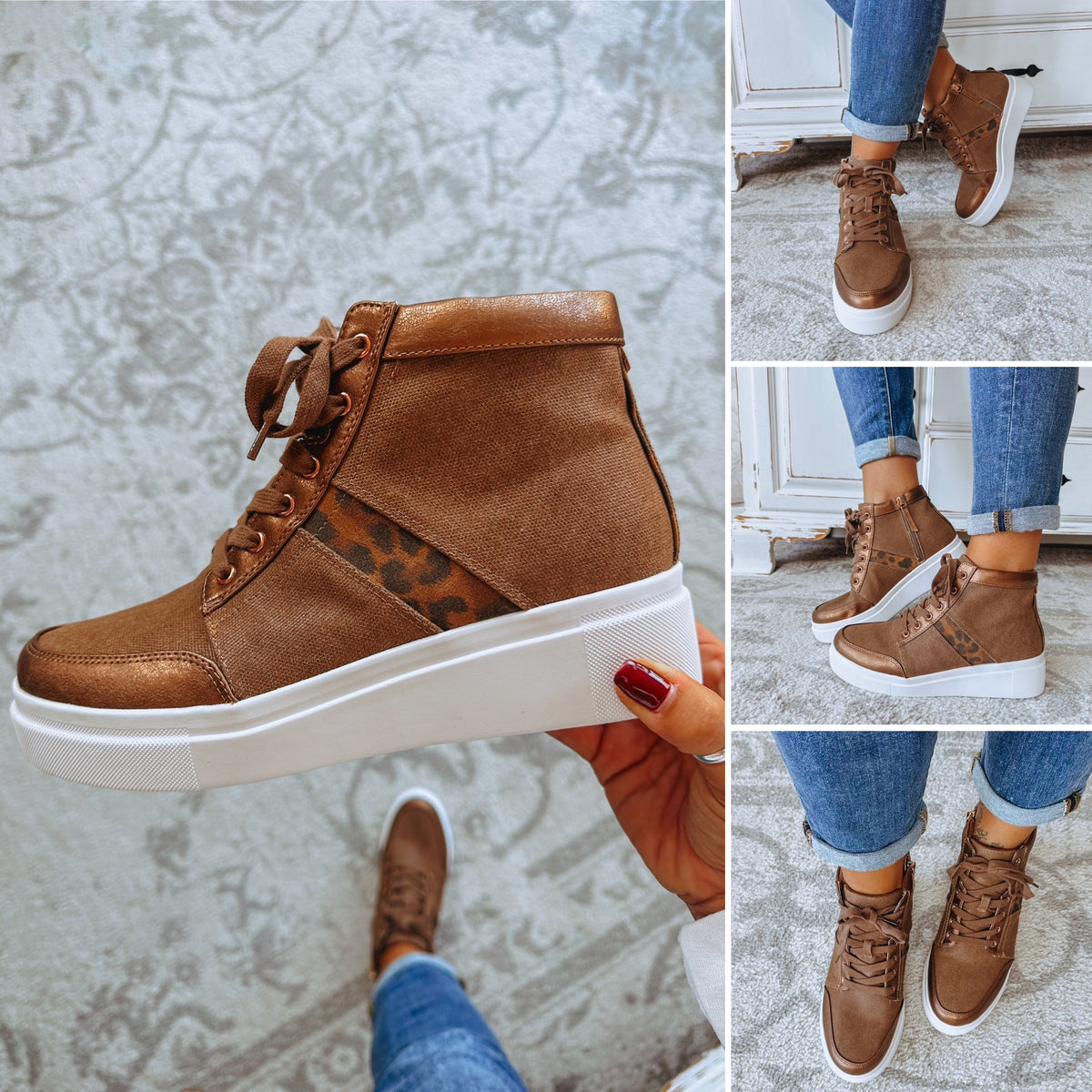 Edisia High-Top Sneaker - Brown