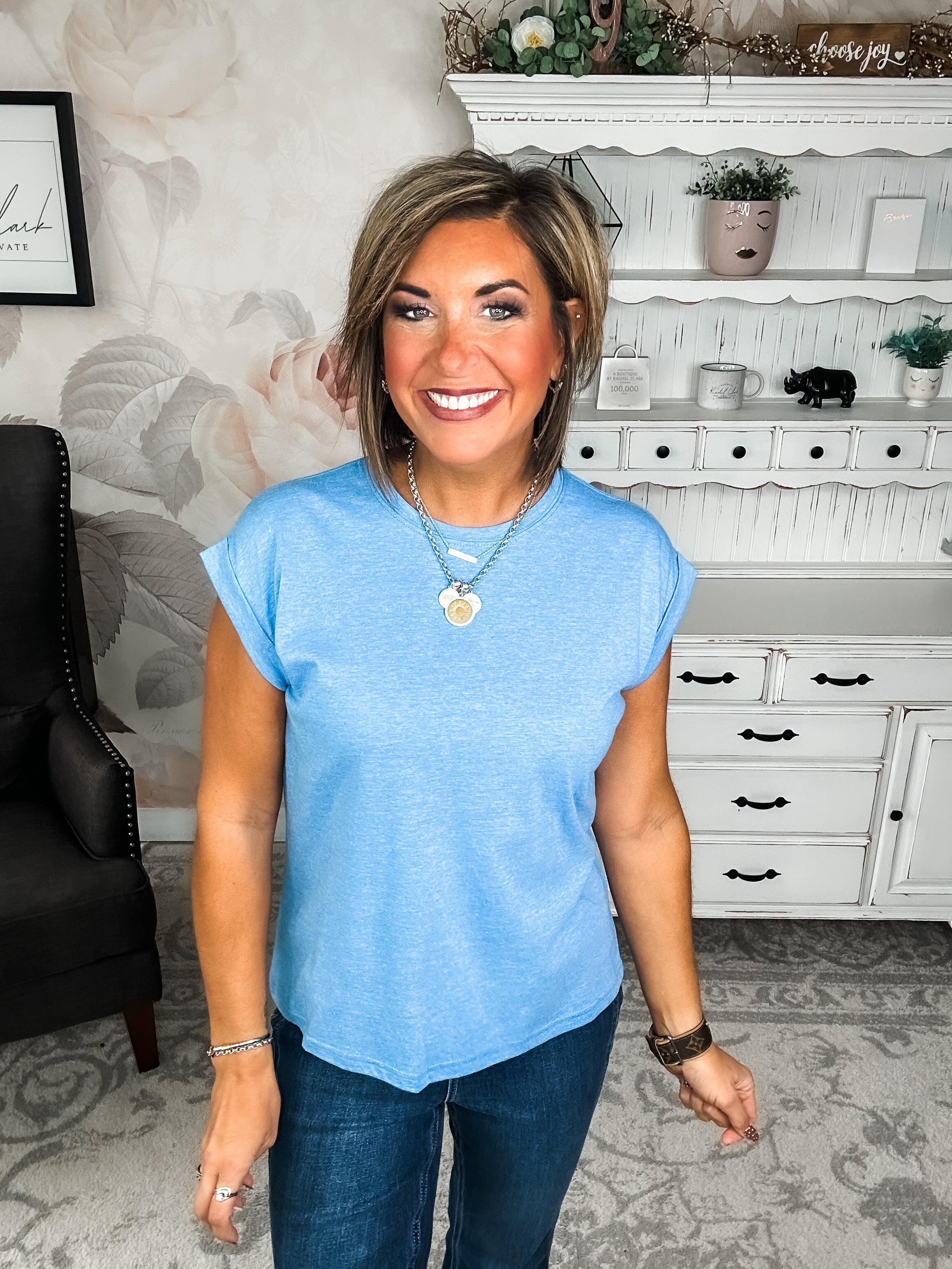 BLACK FRIDAY EXCLUSIVE - Up All Night Short Sleeve Tee - Ocean Blue