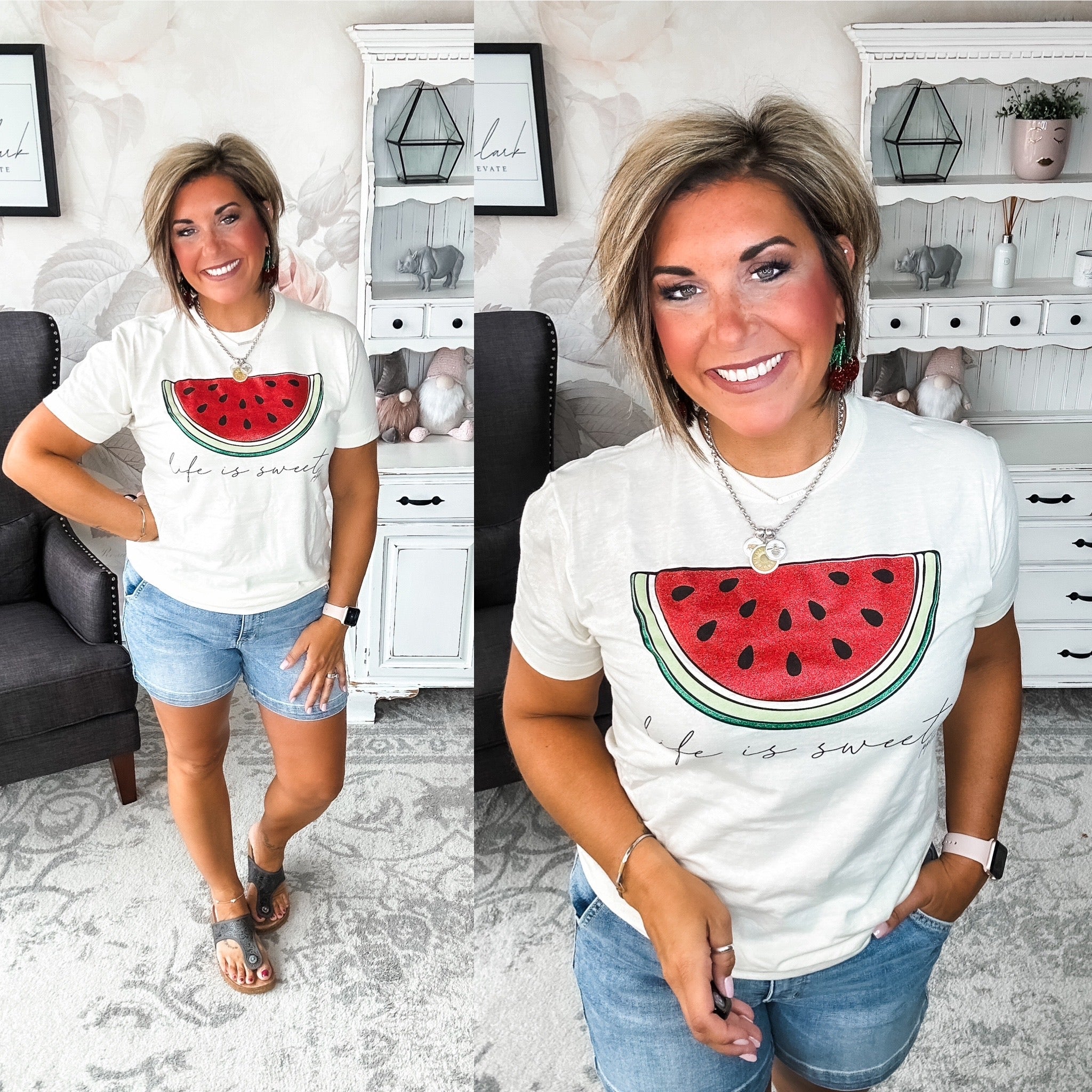 Life Is Sweet Watermelon Graphic Tee