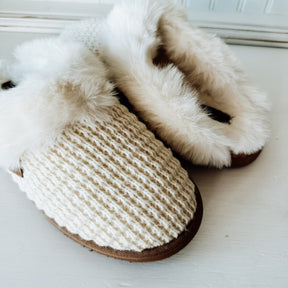 Sweater Platform Slipper - Cream