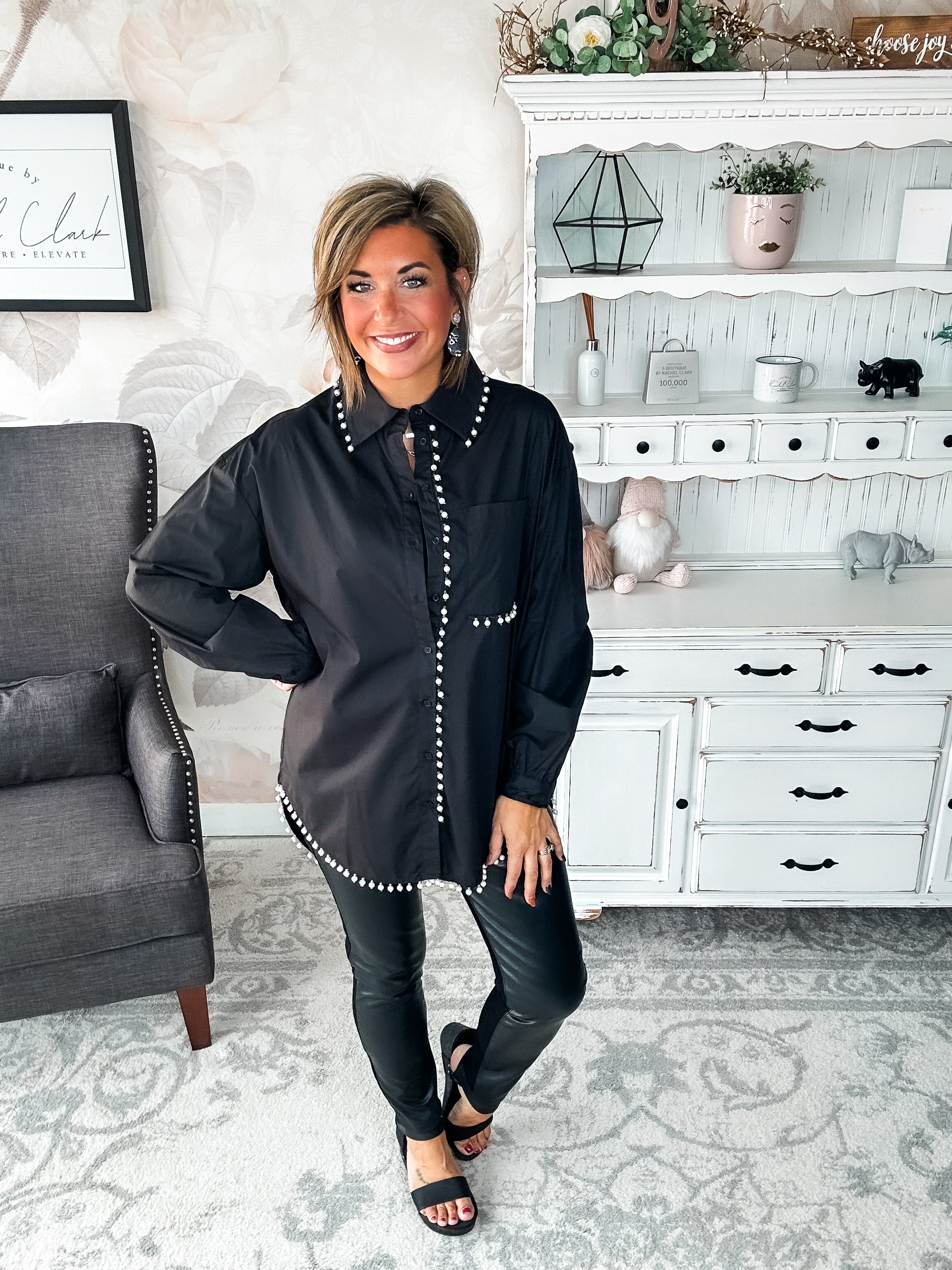 You are Extraordinary Button Down - Black