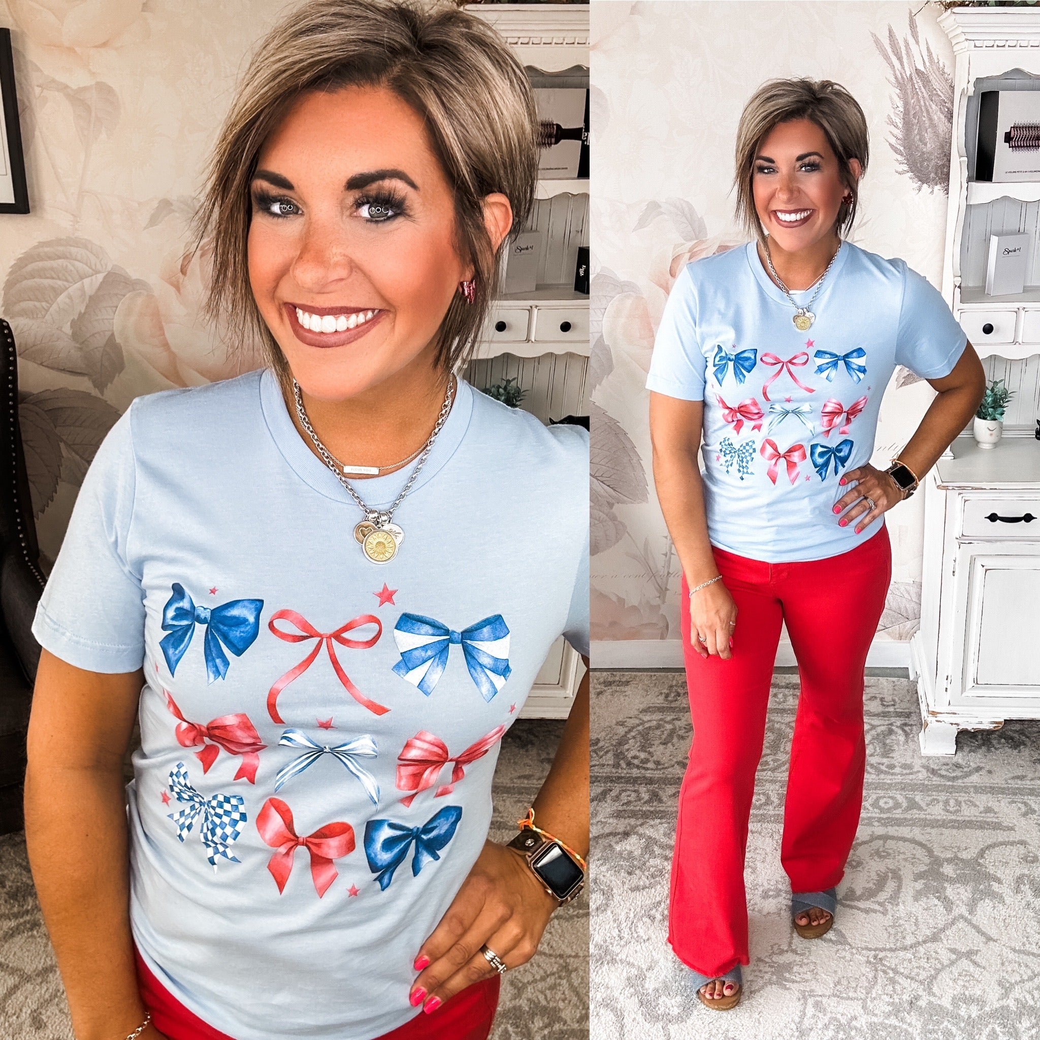 Red, White & Bows Graphic Tee