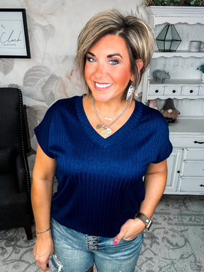 No Stories Here Top - Navy