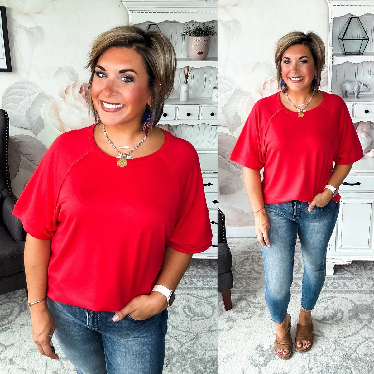 Tell Me The Truth Top - Red