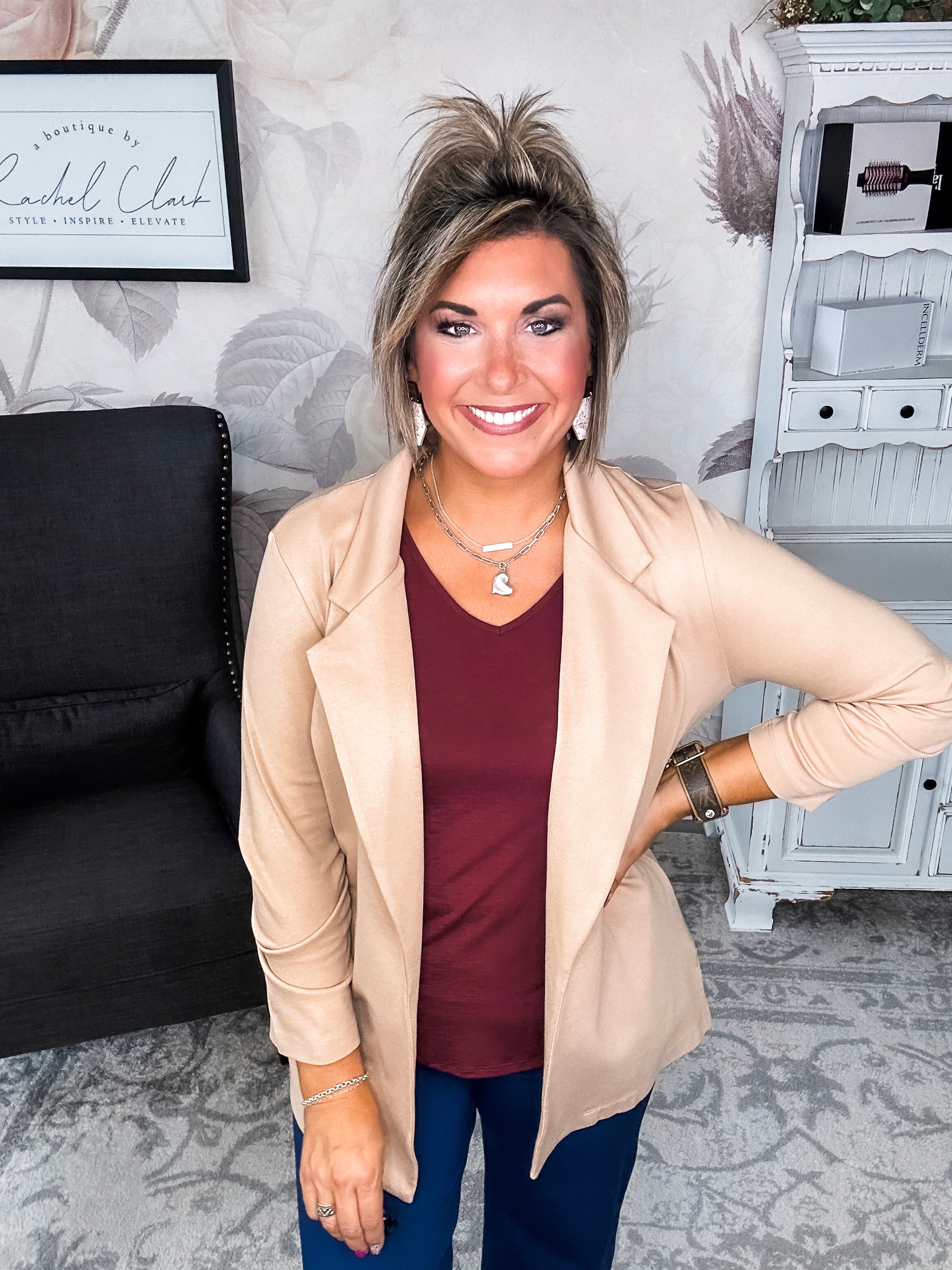 Find The Answer V-neck Top - Wine
