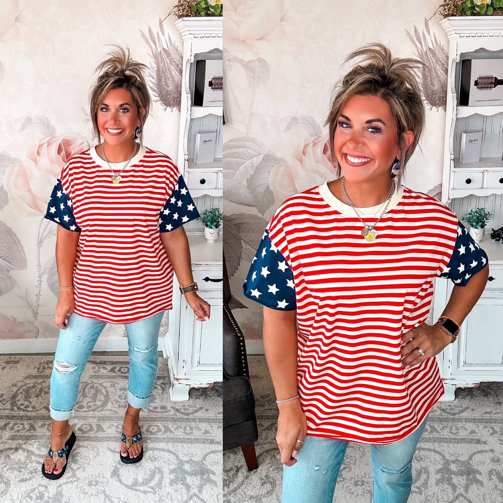 Ampersand Avenue Boyfriend Tee - Little Miss USA