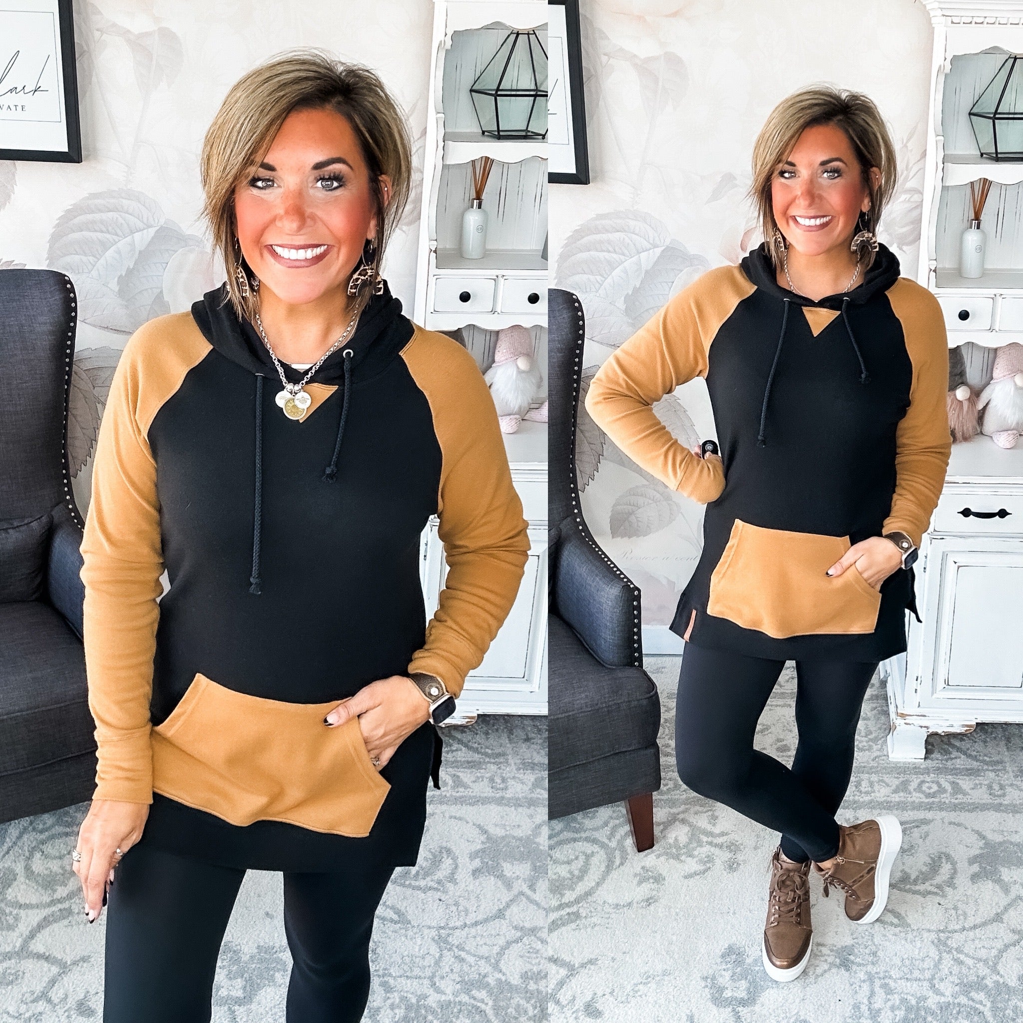 Ampersand Avenue SideSlit Hoodie - Coffee & Confidence