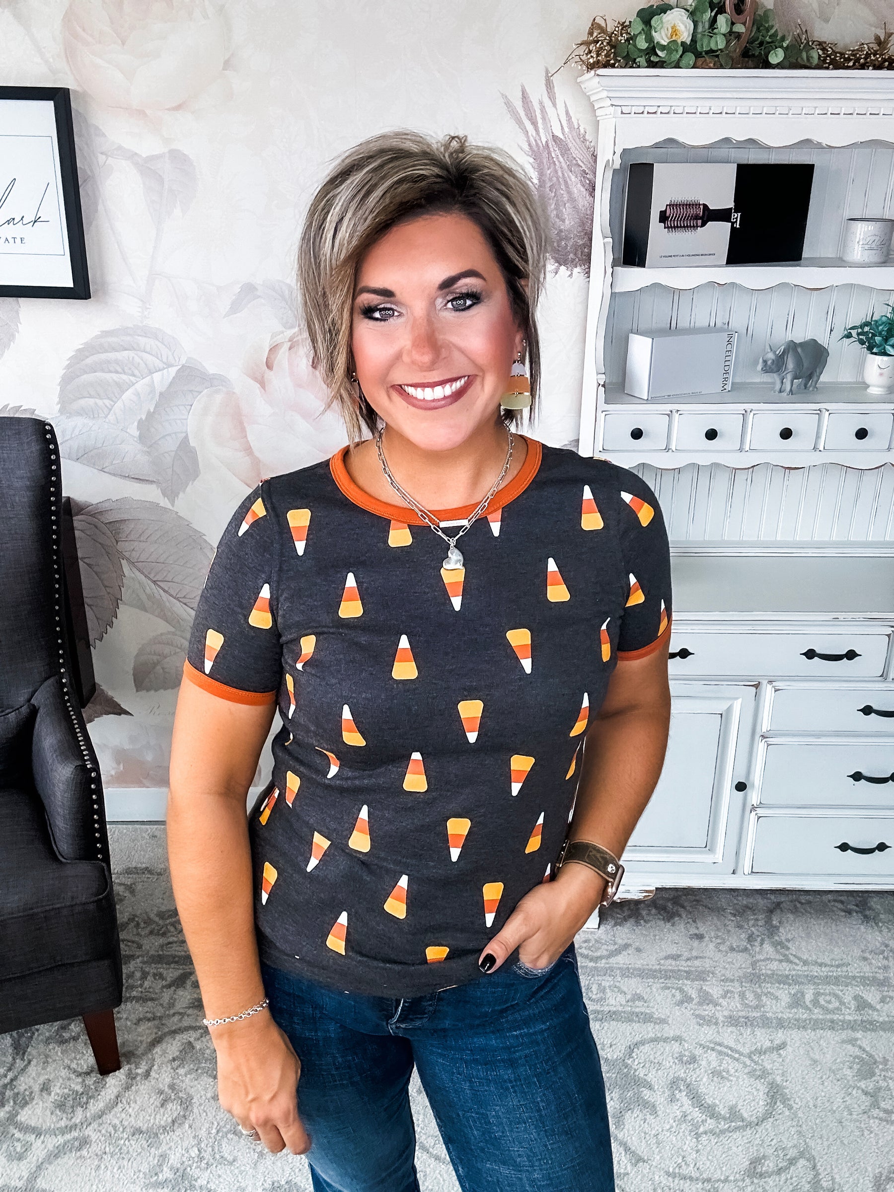 Ampersand Avenue Tee - Candy Corn Cutie