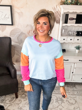 Try Again Color Block Top