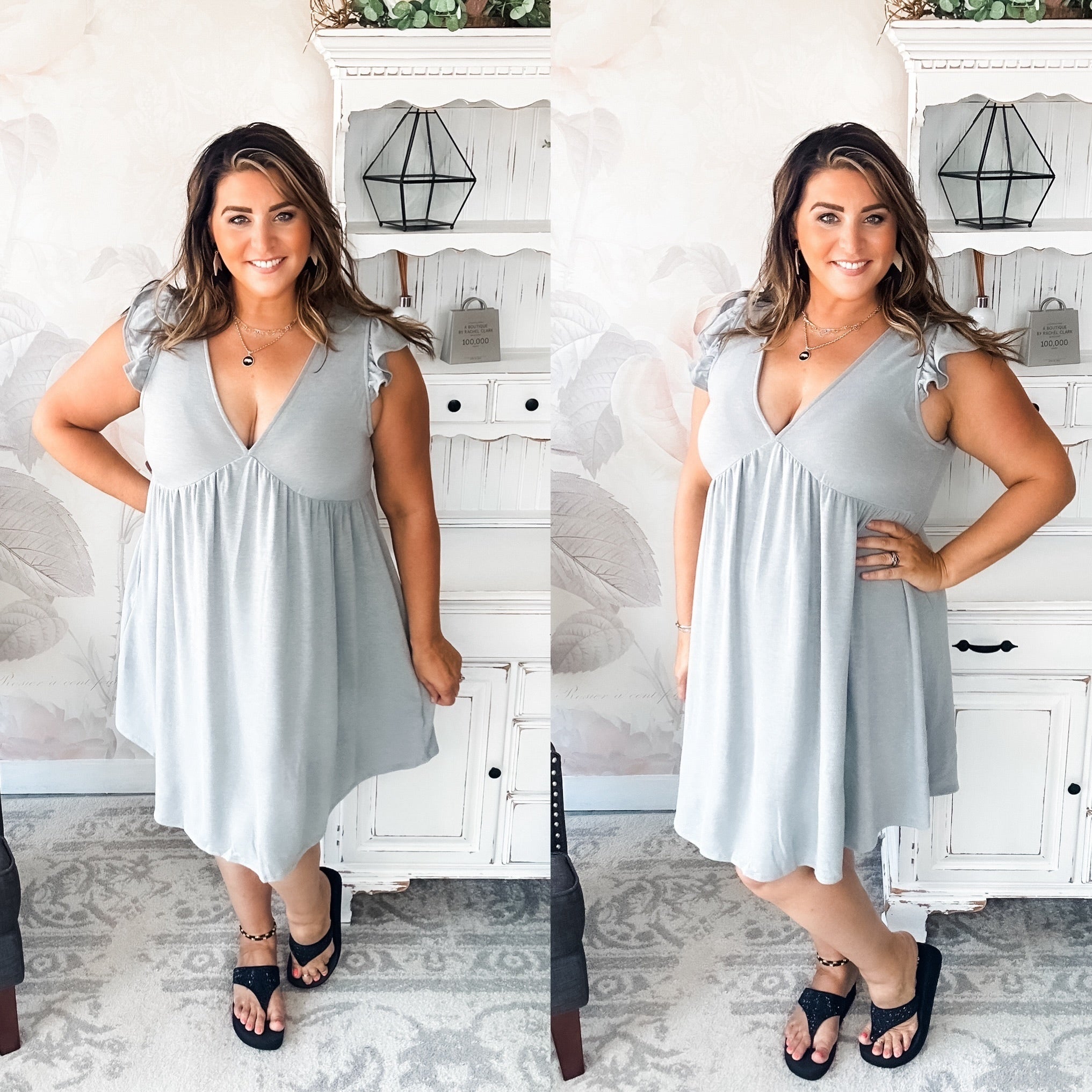 Love Yourself Flutter Sleeve Dress