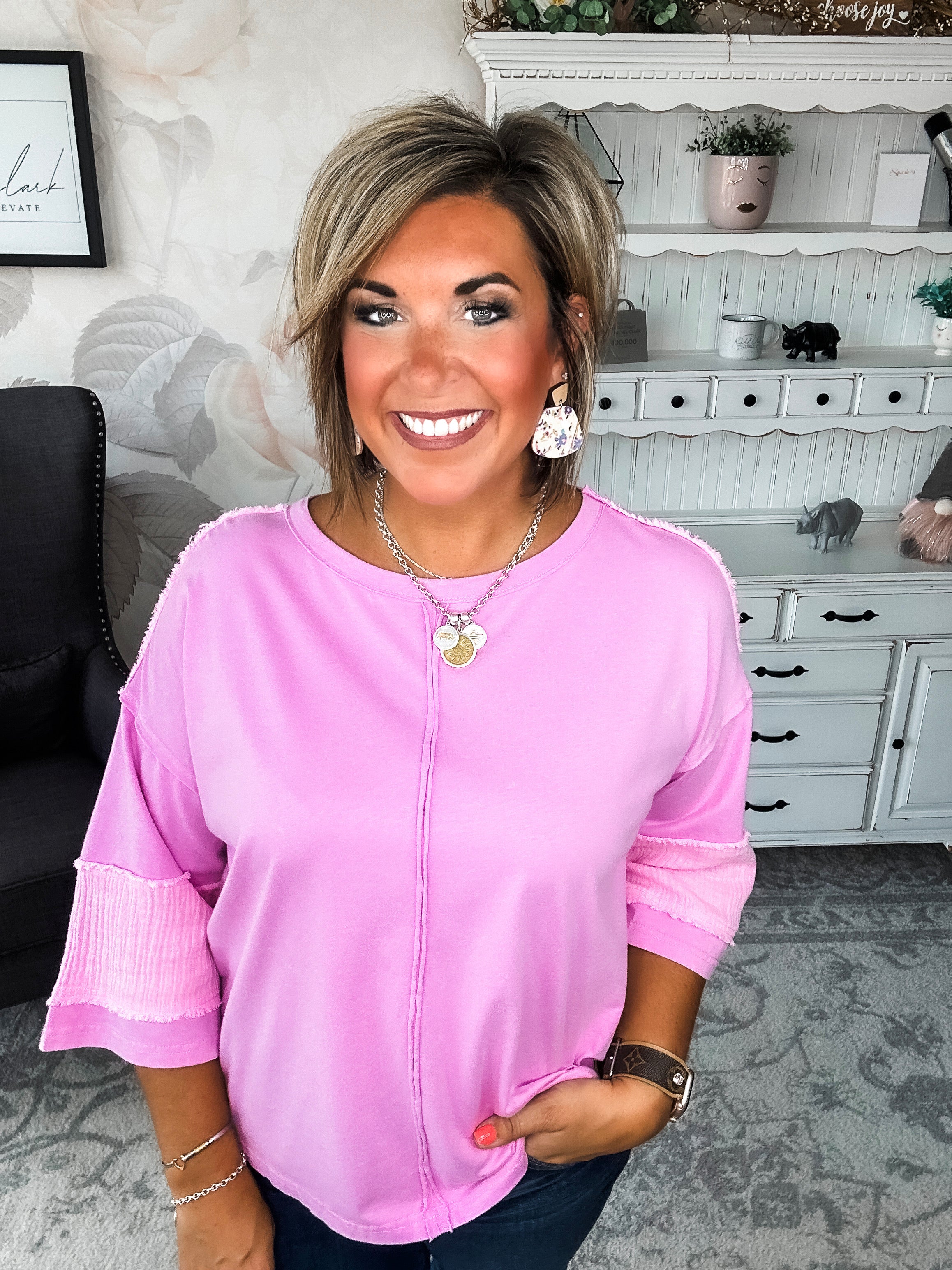 Anything To Help Tunic Top - Pink