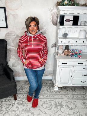 Ampersand Avenue - Doublehood™ Sweatshirt - Peppermint Stripe