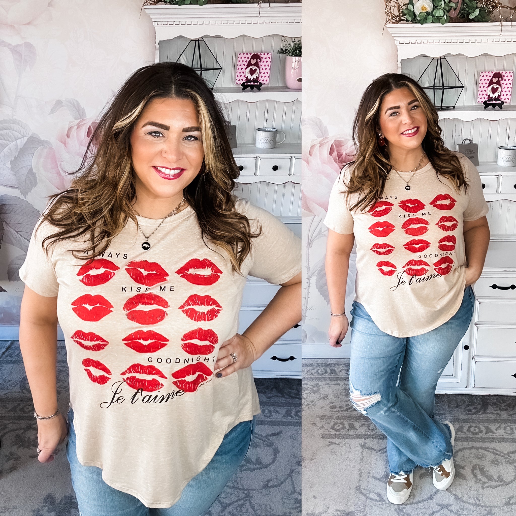 Always Kiss Me Goodnight Scoop Neck Graphic Tee