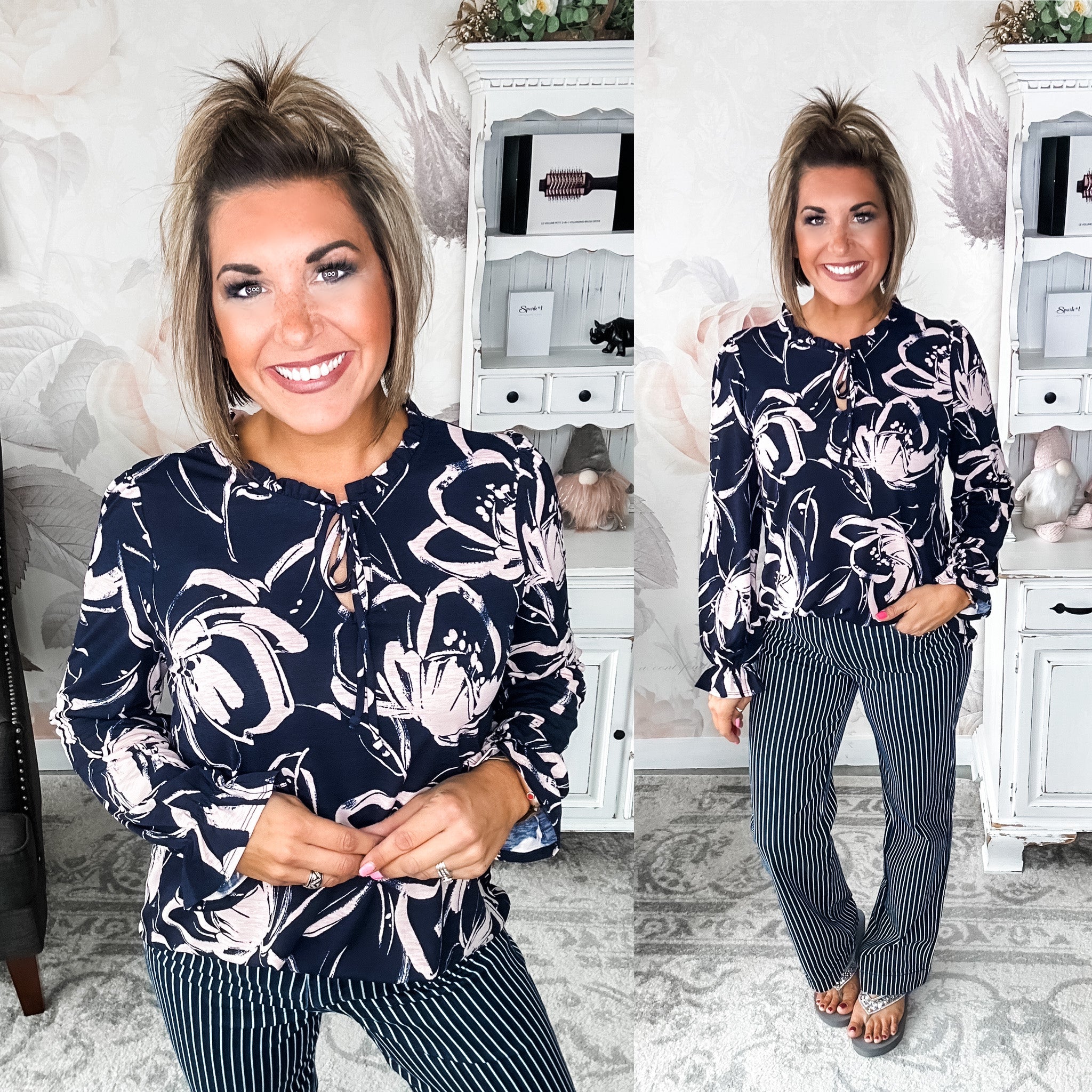 Come Together Top - Navy/Mauve