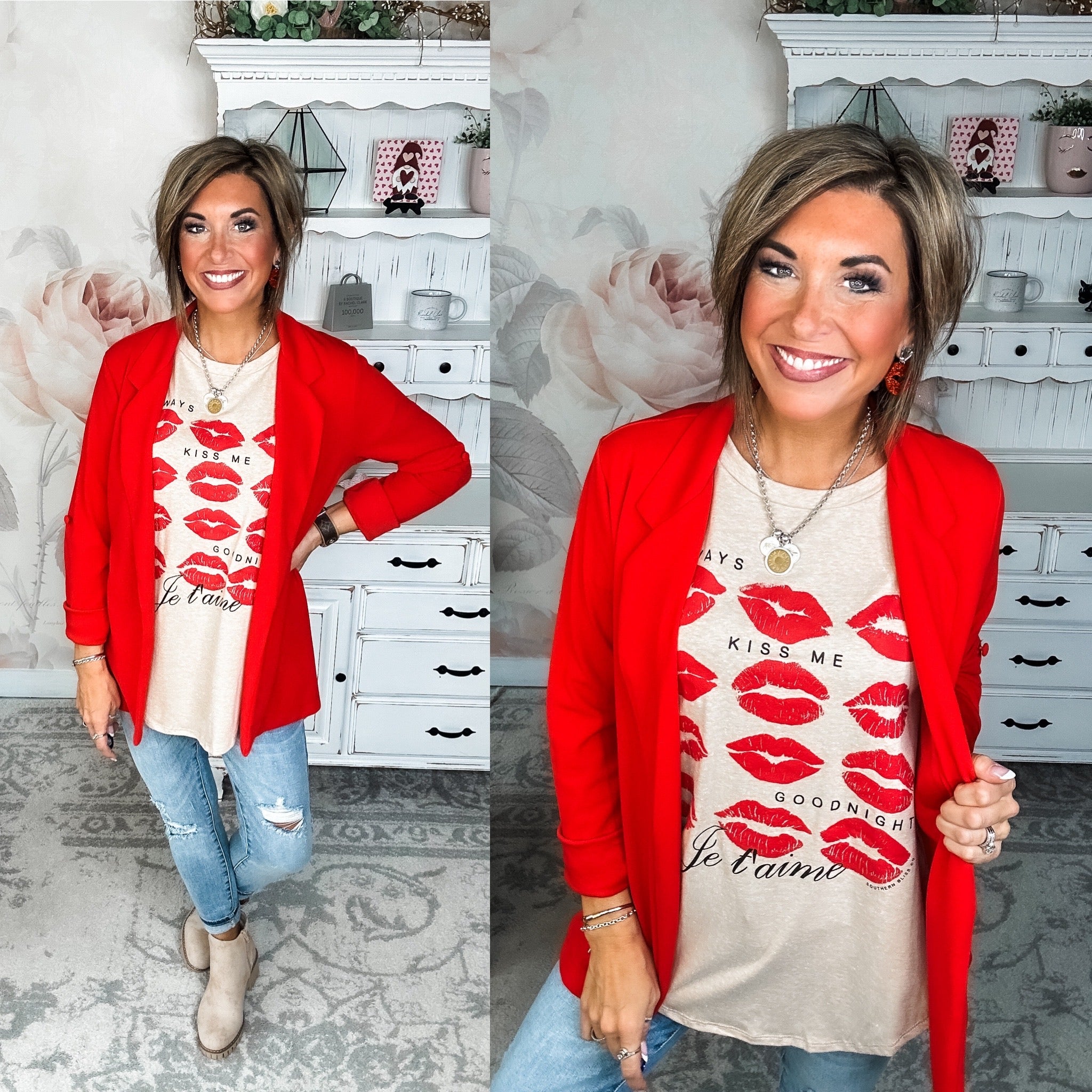 Always Kiss Me Goodnight Scoop Neck Graphic Tee