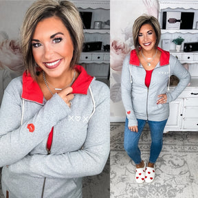 Ampersand Avenue Fullzip Sweatshirt - Hugs & Kisses