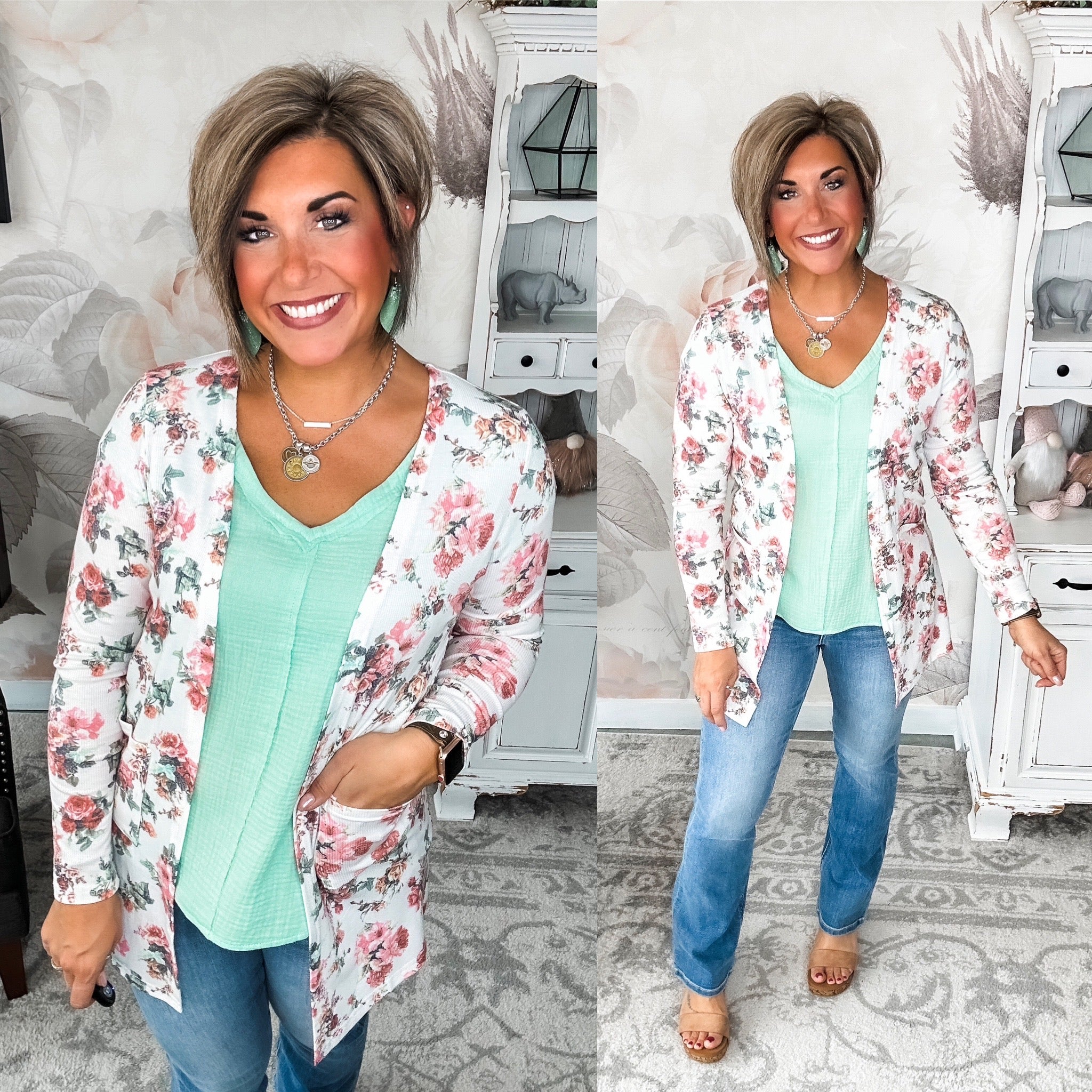 Anytime You Want Floral Cardigan - Ivory