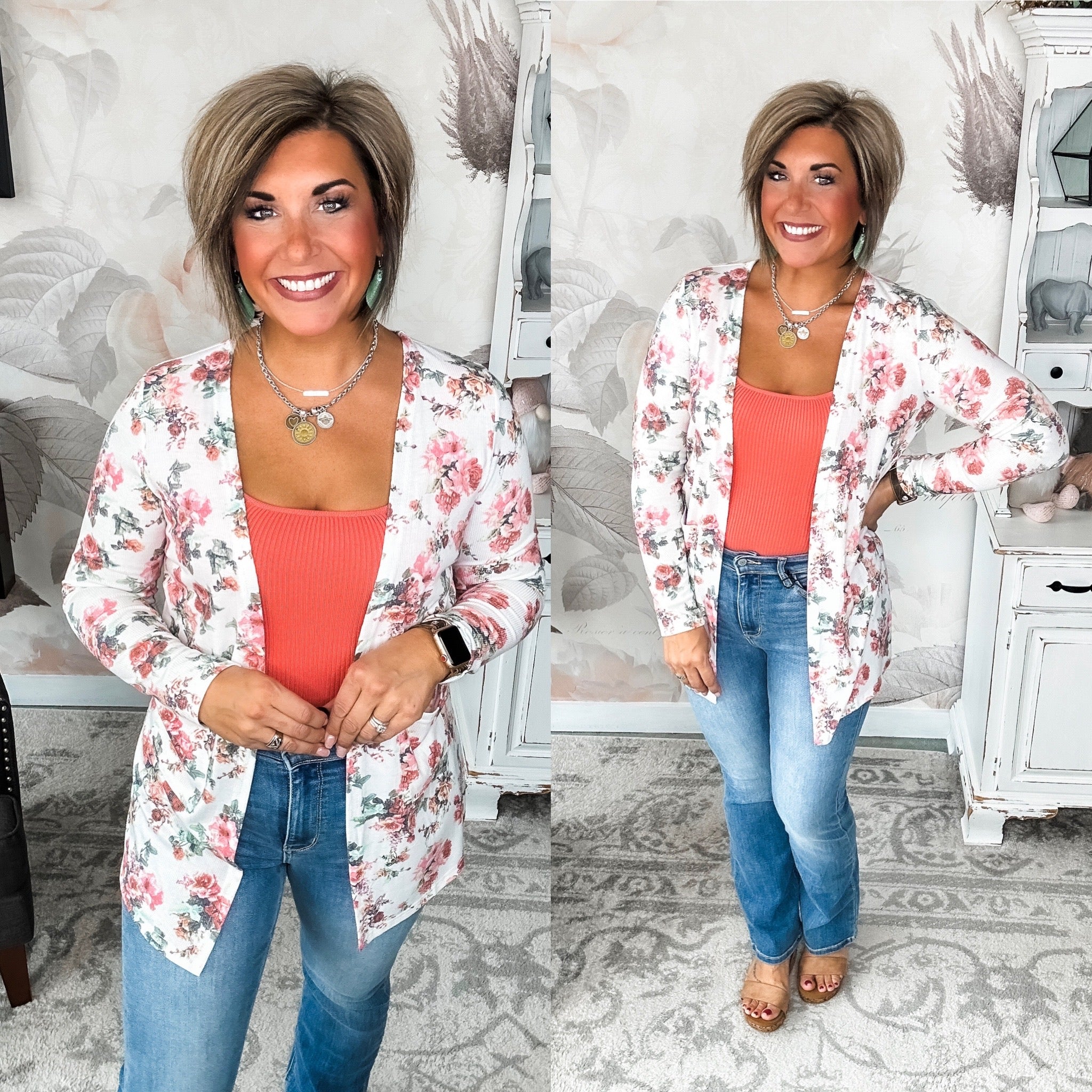 Anytime You Want Floral Cardigan - Ivory