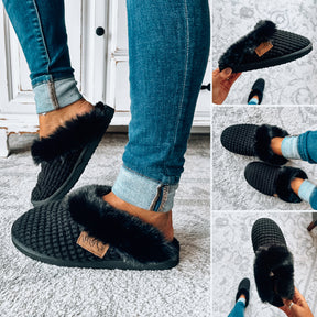 Sweater Platform Slipper - Black