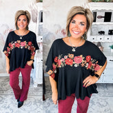 Raise the Bar Embroidered Blouse - Black