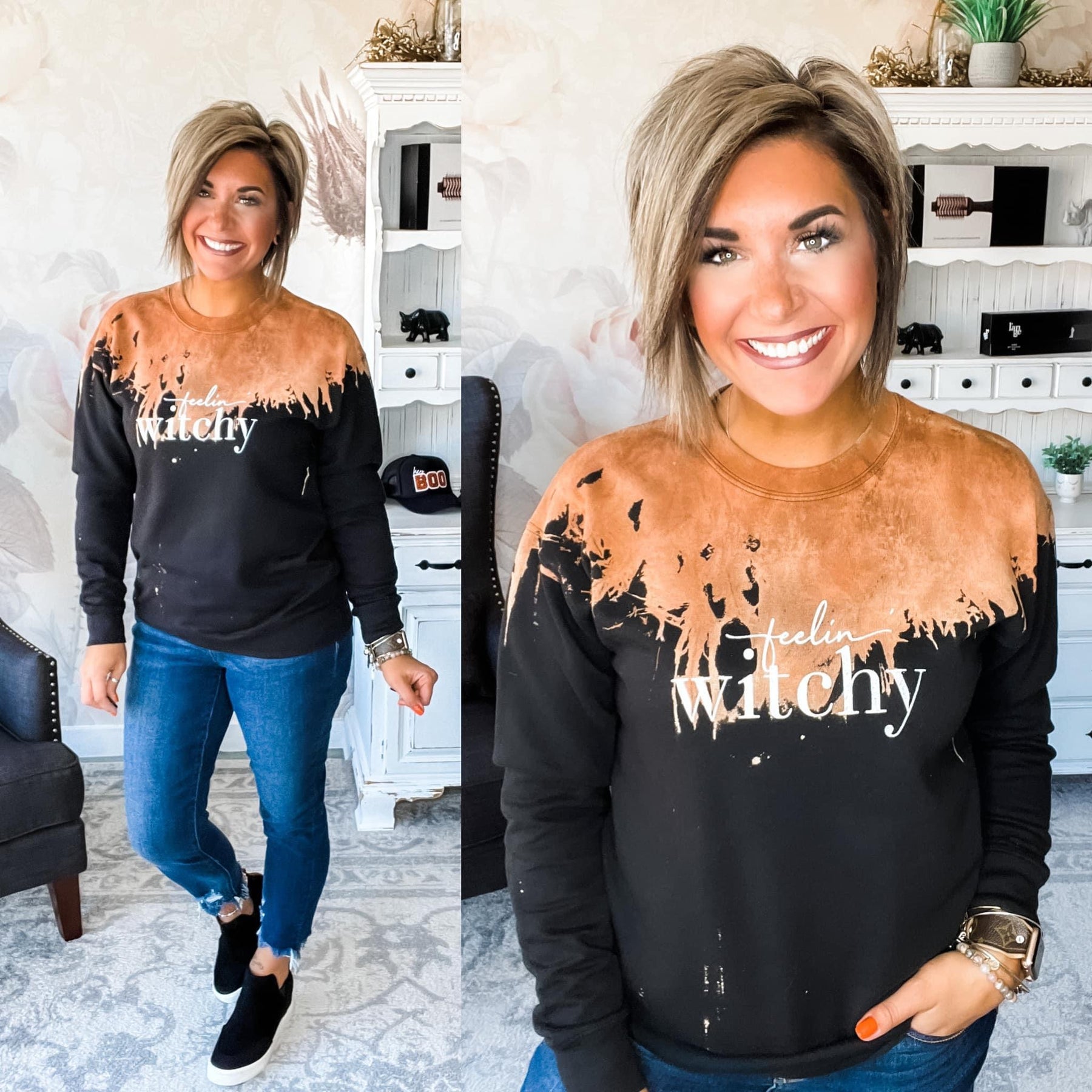 Feelin' Witchy Bleached Sweatshirt