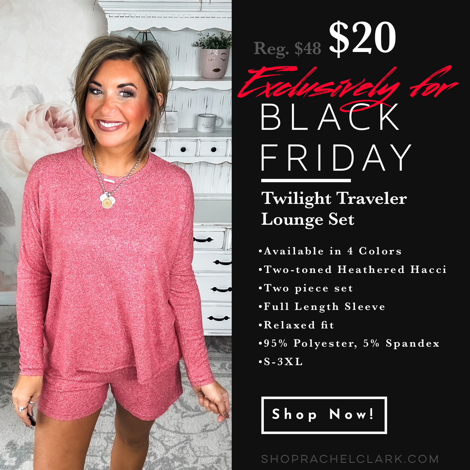 BLACK FRIDAY EXCLUSIVE - Twilight Traveler Lounge Set - Dark Red