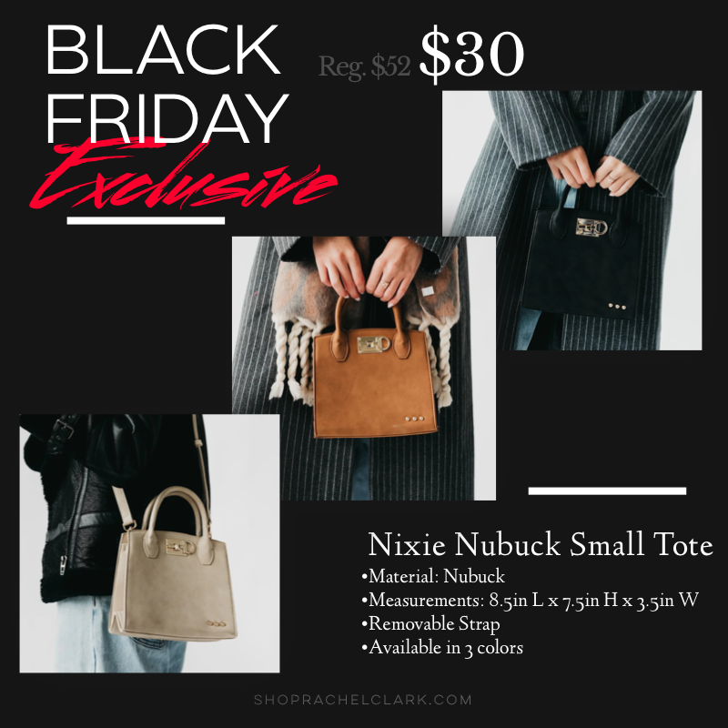 BLACK FRIDAY EXCLUSIVE - Nixie Nubuck Small Tote - Black