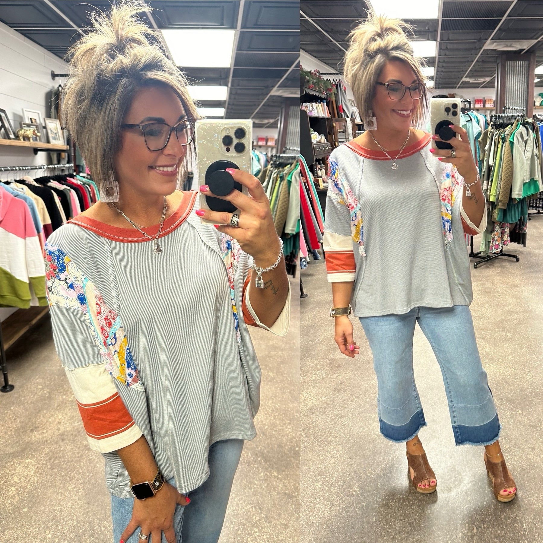 All I See Is You Tunic Top - Heather Grey