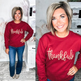 Thankful Puff Ink Pullover Sweatshirt