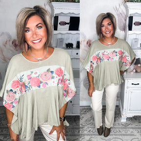 Raise the Bar Embroidered Blouse - Sage