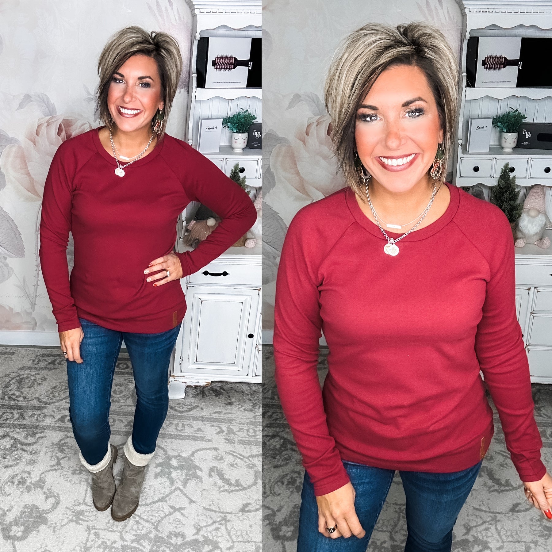 Ampersand Avenue Classic Pullover - Cranberry