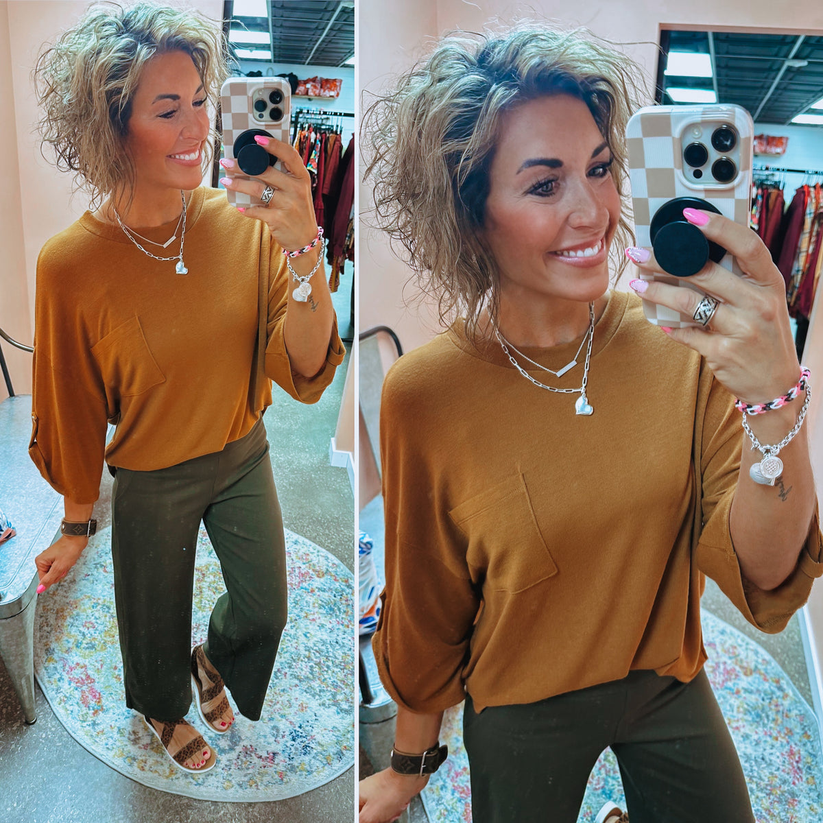 Take Me Away Boxy Top - Chestnut