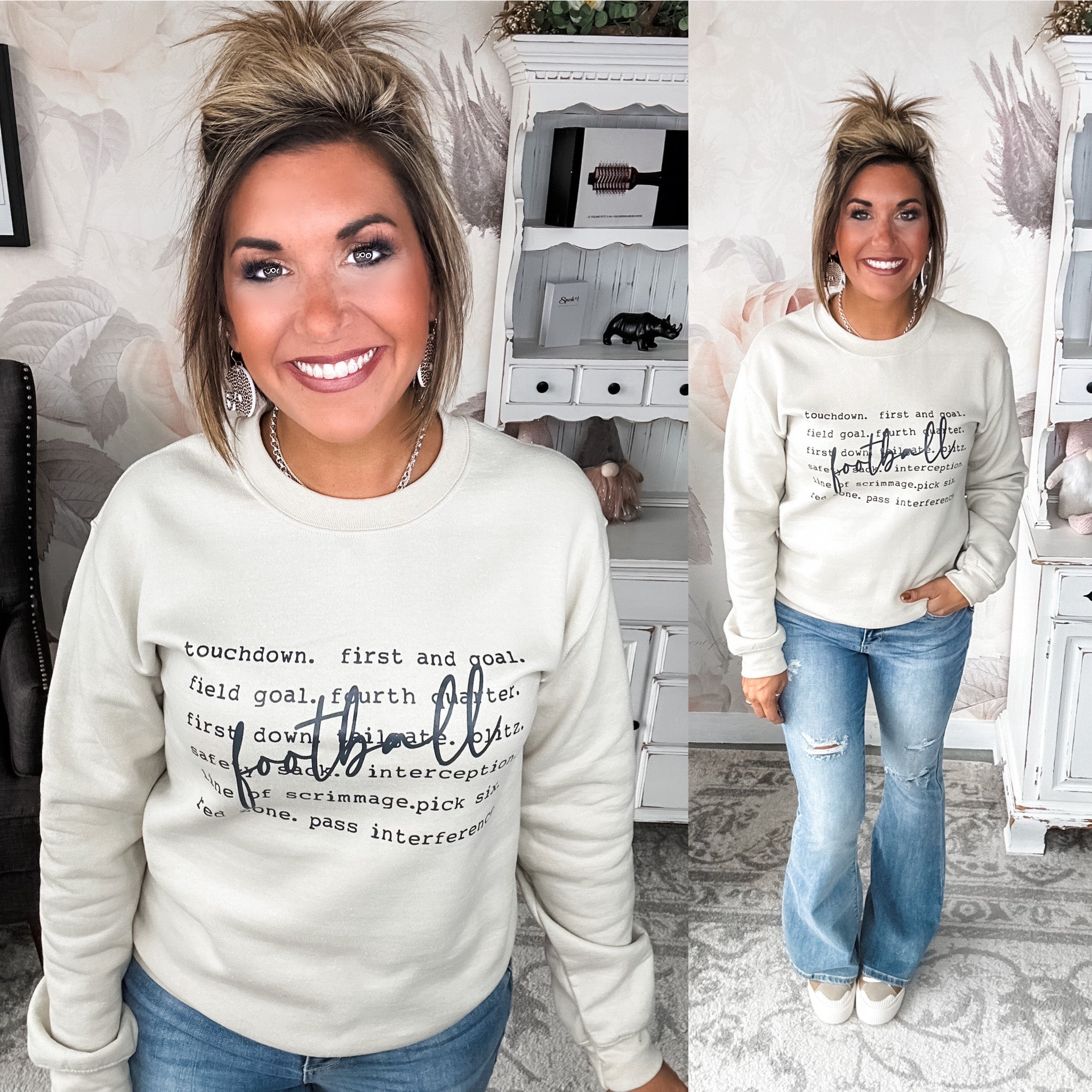 Football Words Pullover Sweatshirt