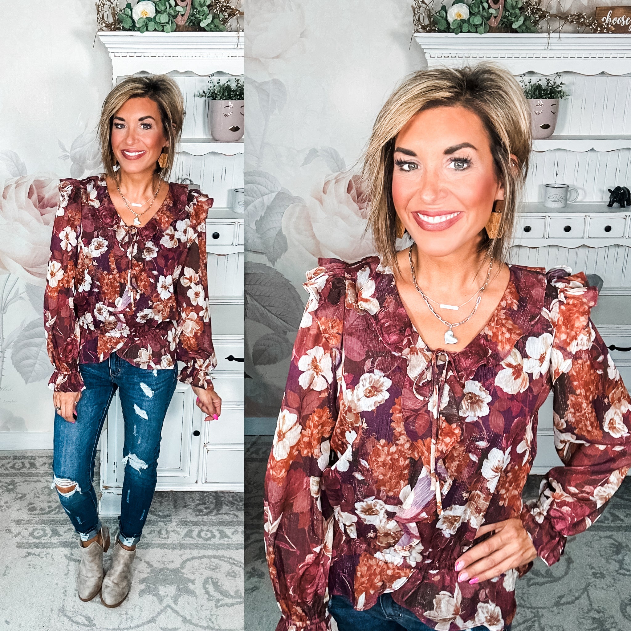 Wanted to Stay Floral Blouse