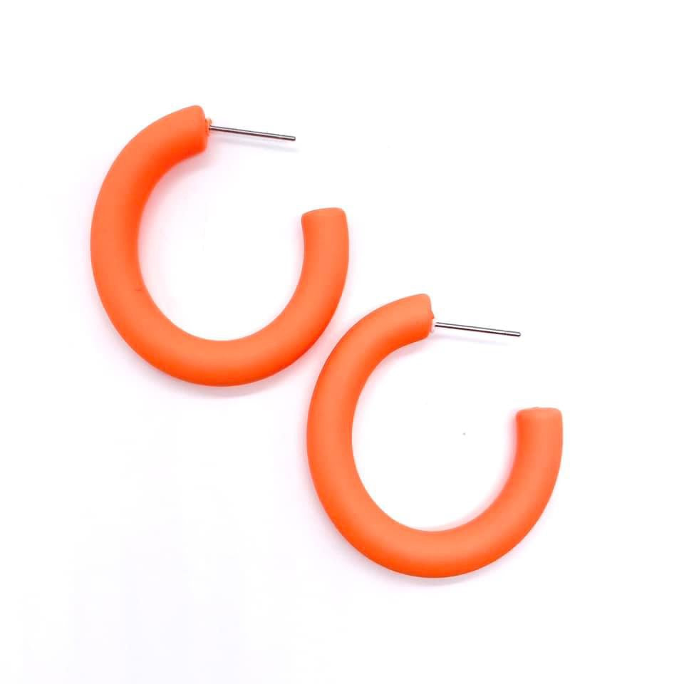 1.5" Crissy Hoop Earrings - Orange