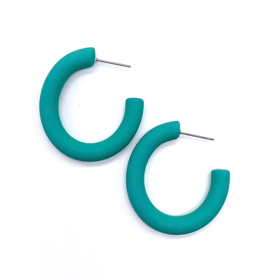 1.5" Crissy Hoop Earrings - Teal