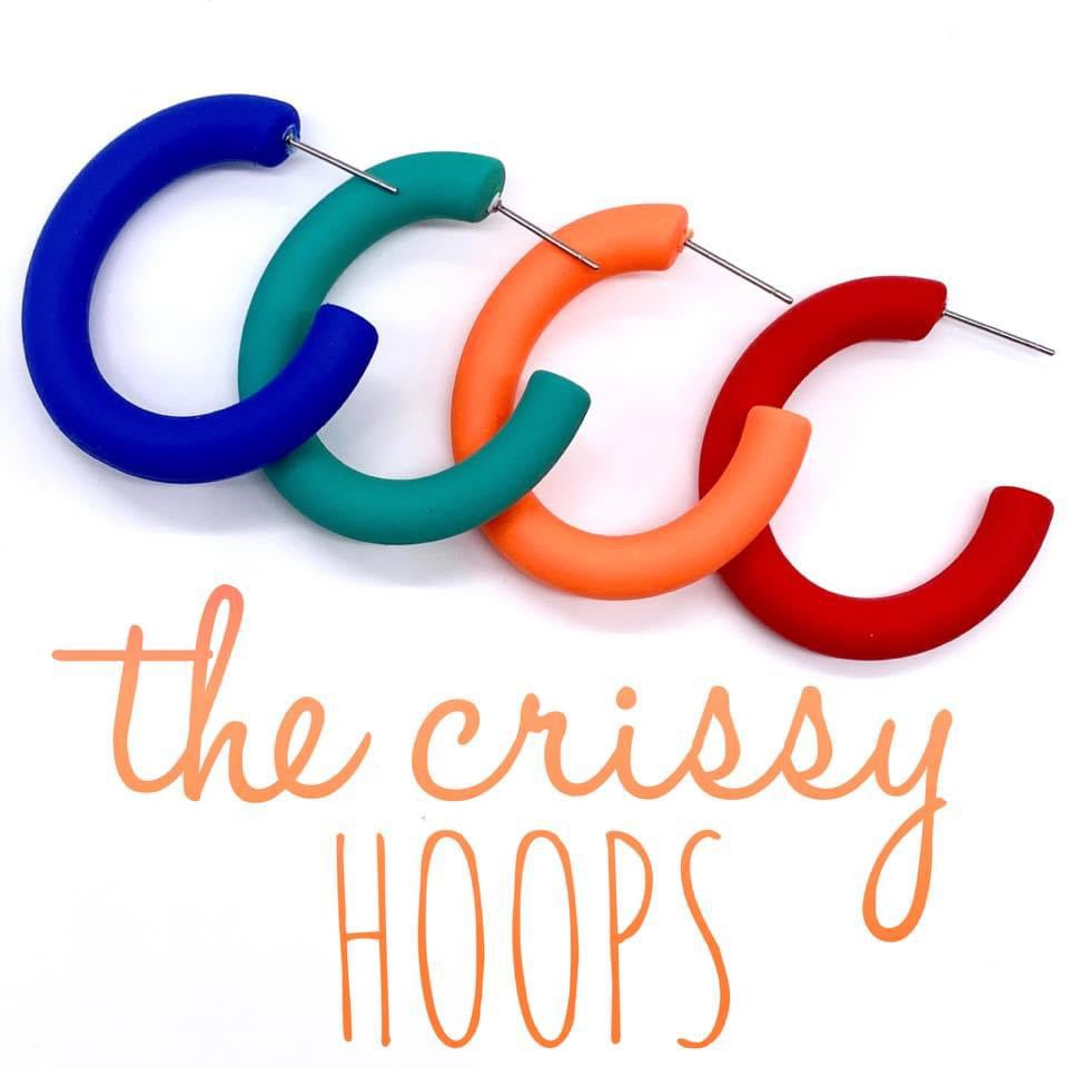 1.5" Crissy Hoop Earrings - Blue