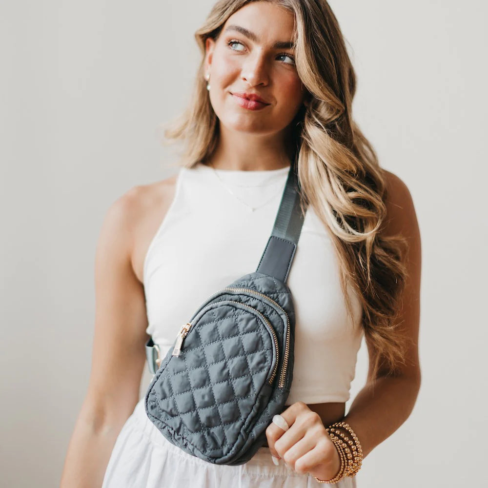 Pinelope Puffer Bum Bag - Grey