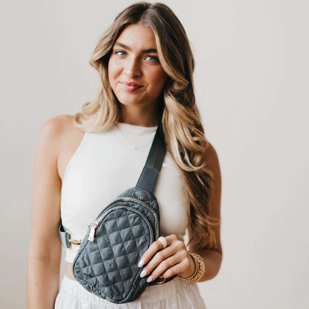 Pinelope Puffer Bum Bag - Grey