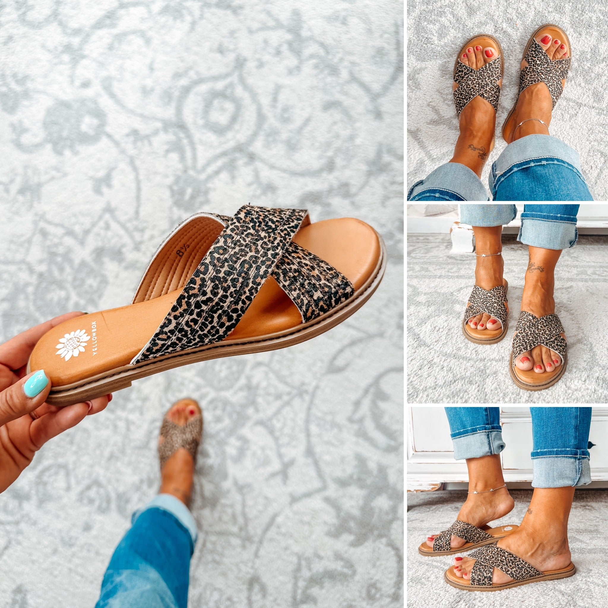Linta Crossband Slide - Leopard