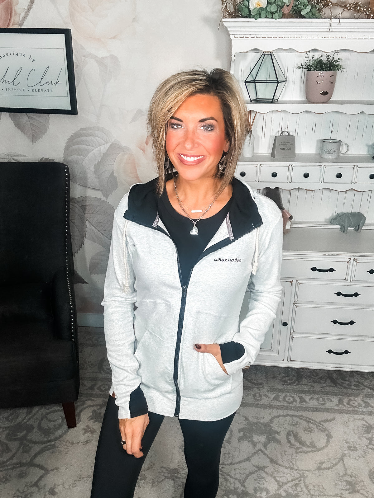 Ampersand Avenue Fullzip Sweatshirt - What Up Boo