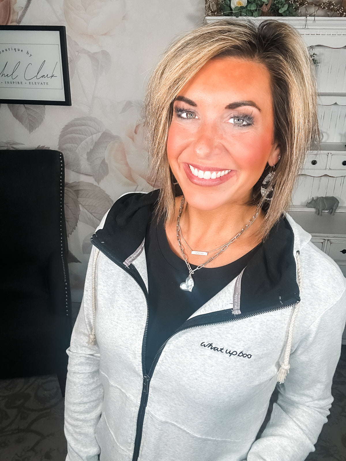 Ampersand Avenue Fullzip Sweatshirt - What Up Boo
