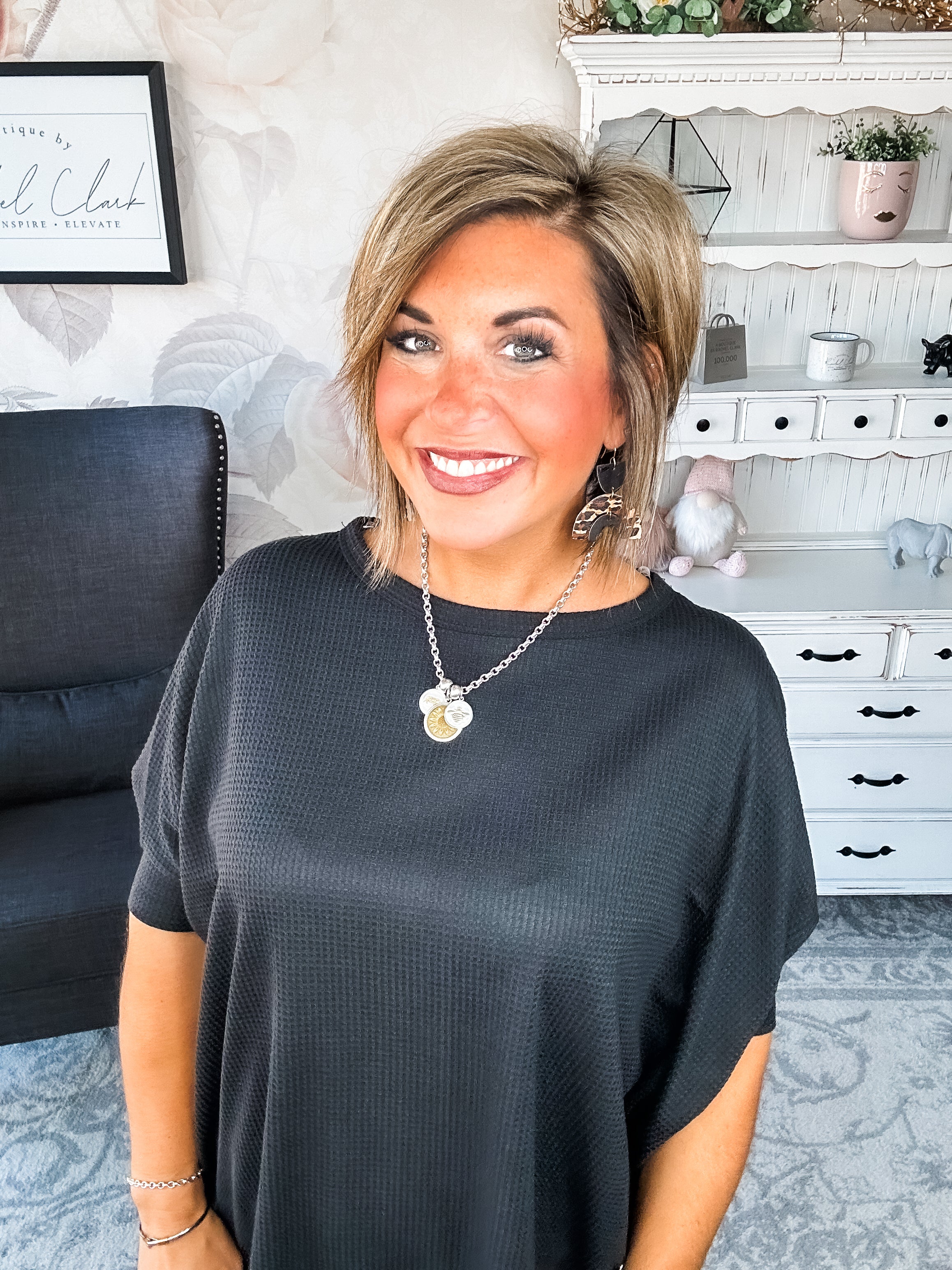 Wonderful Life Boxy Top - Black