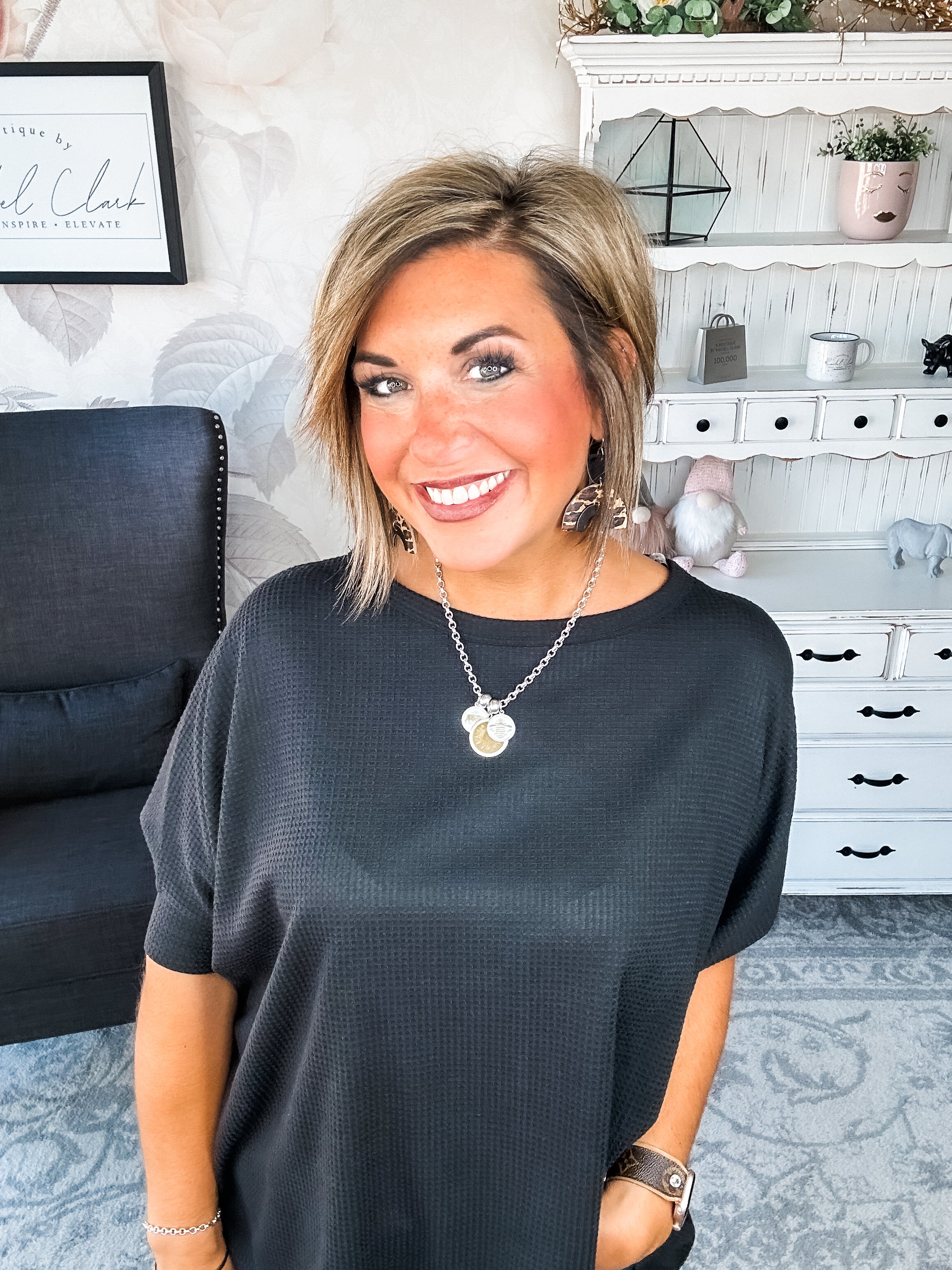 Wonderful Life Boxy Top - Black