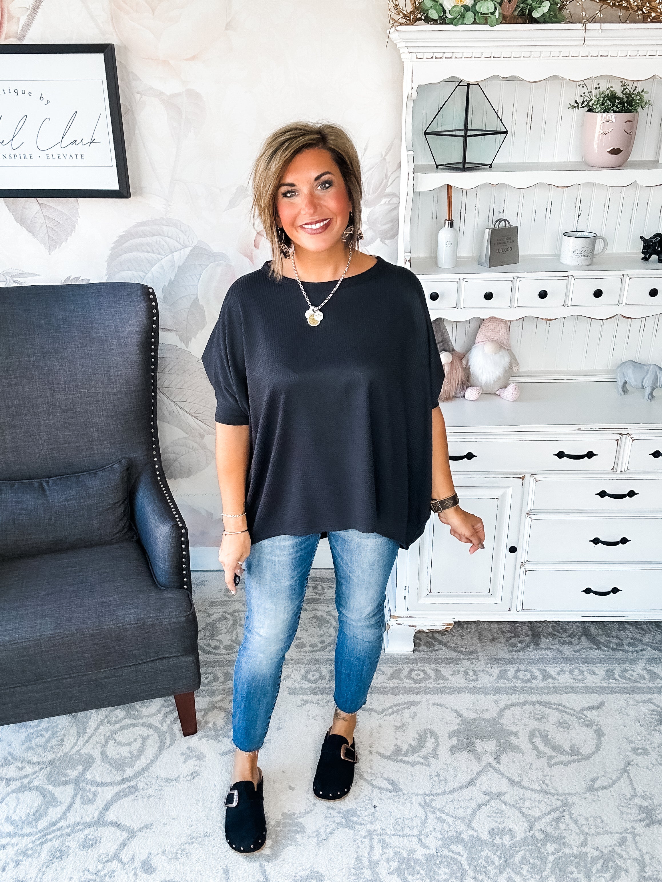 Wonderful Life Boxy Top - Black