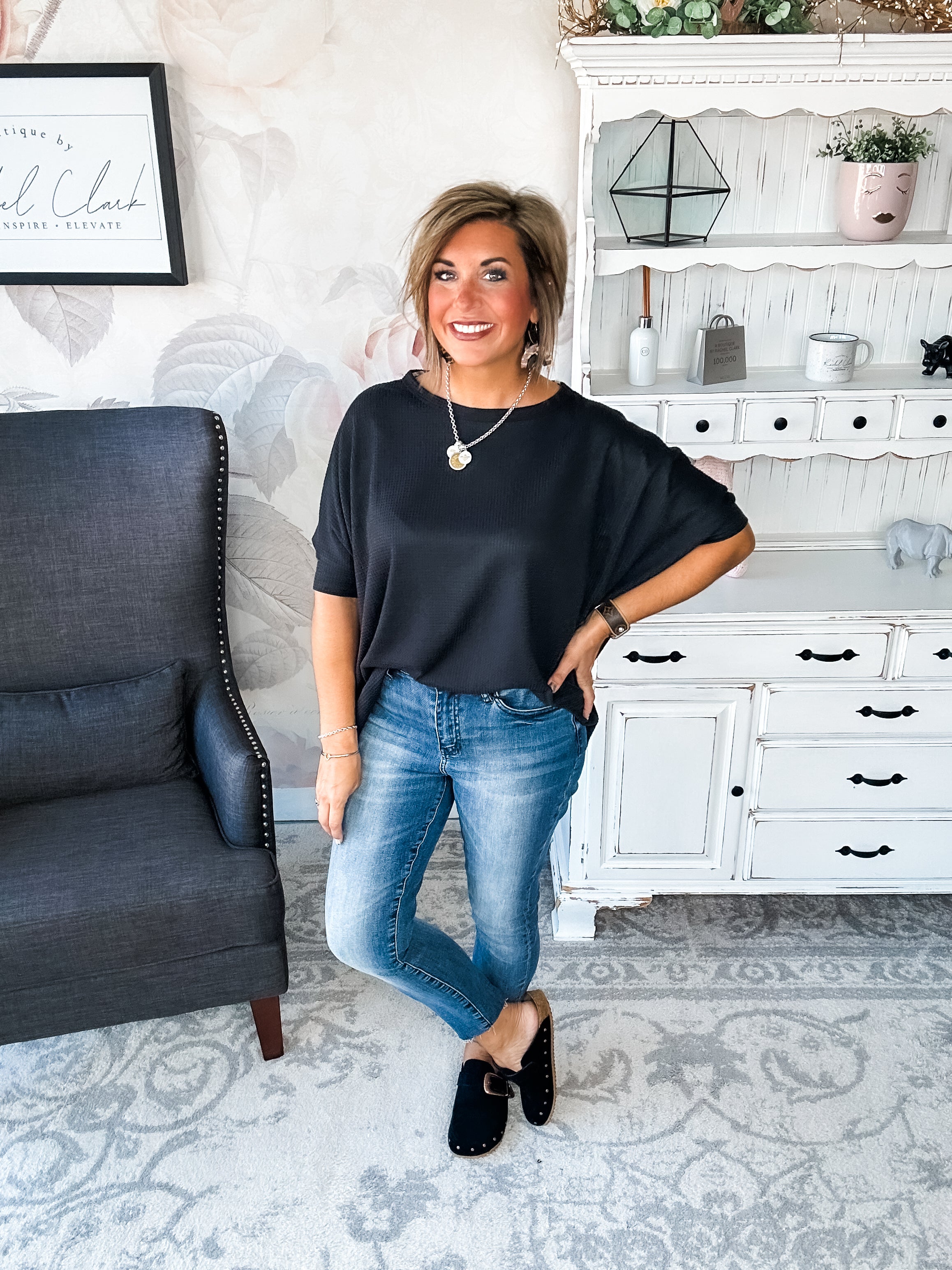 Wonderful Life Boxy Top - Black