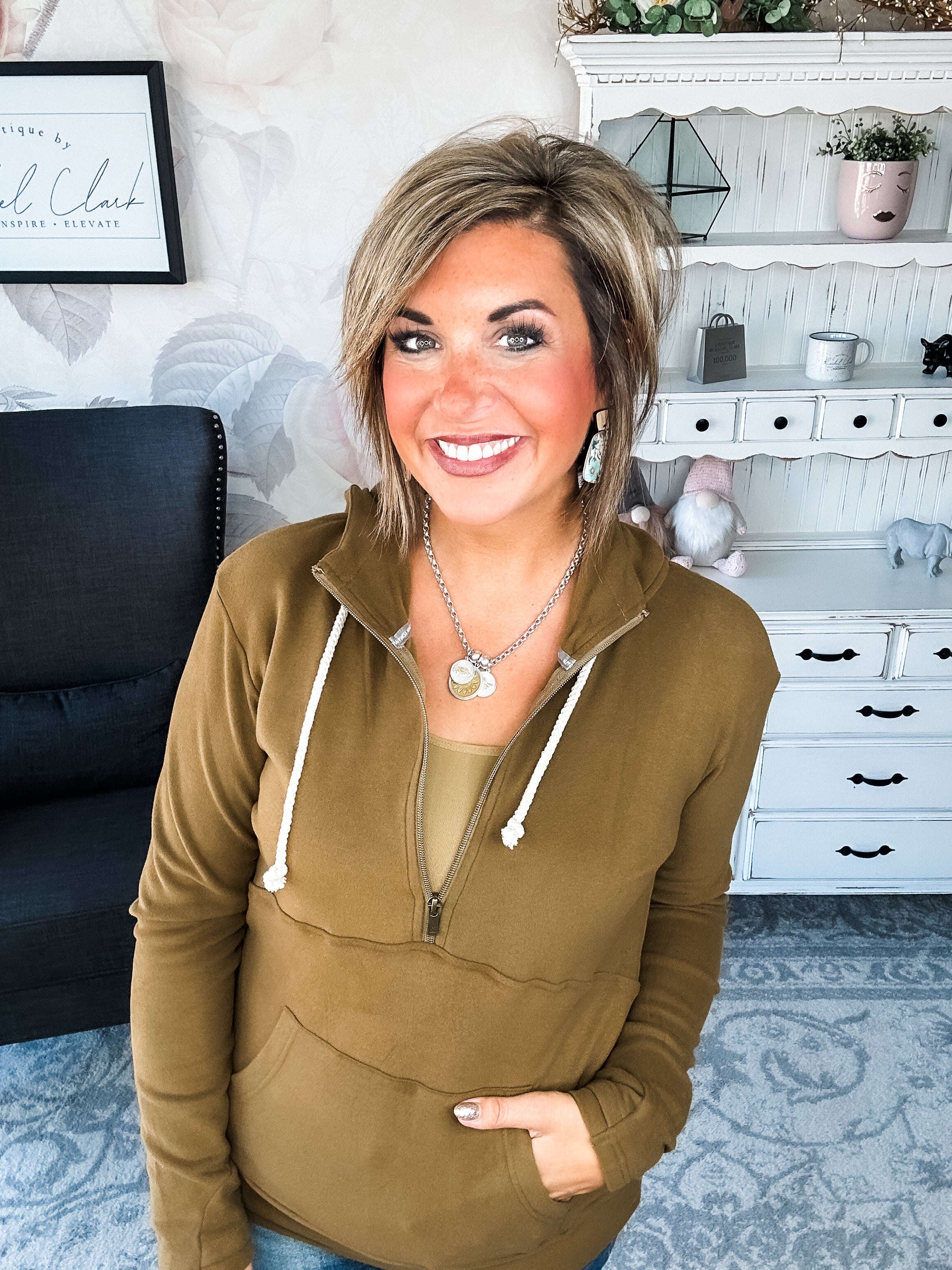 Ampersand Avenue - Halfzip Hoodie Performance Fleece -  Lemongrass